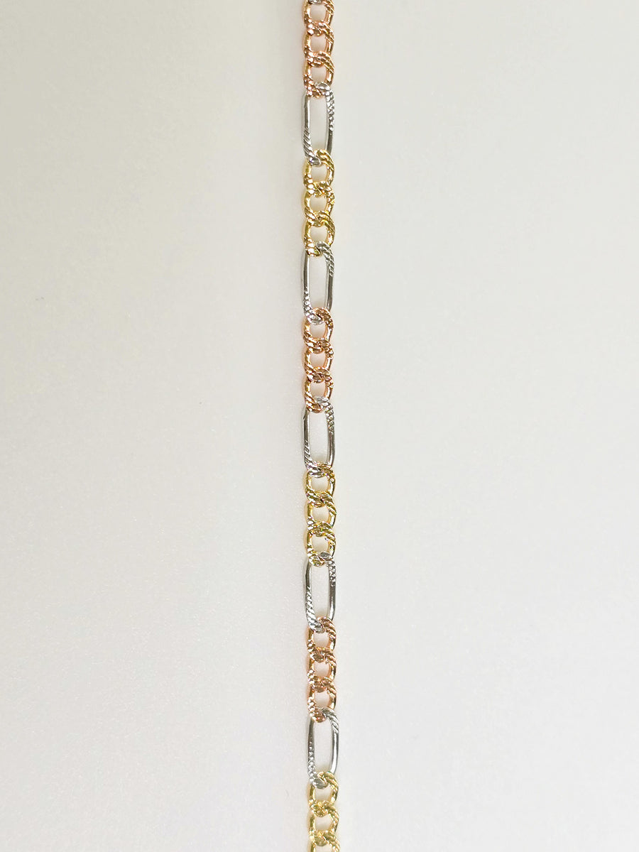 Tri-Color Figaro Chain
