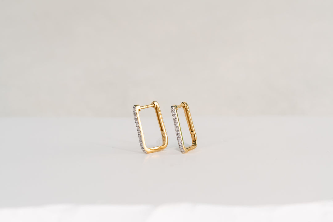 The Diamond Box Hoops
