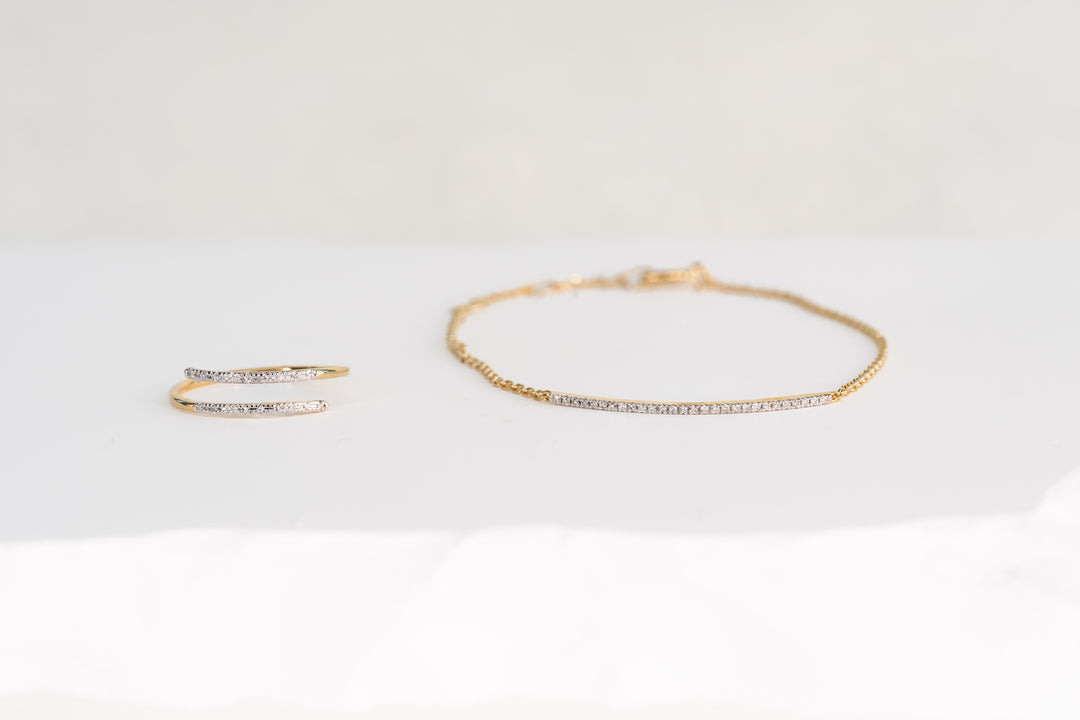 The Single Arc Diamond Bar Bracelet